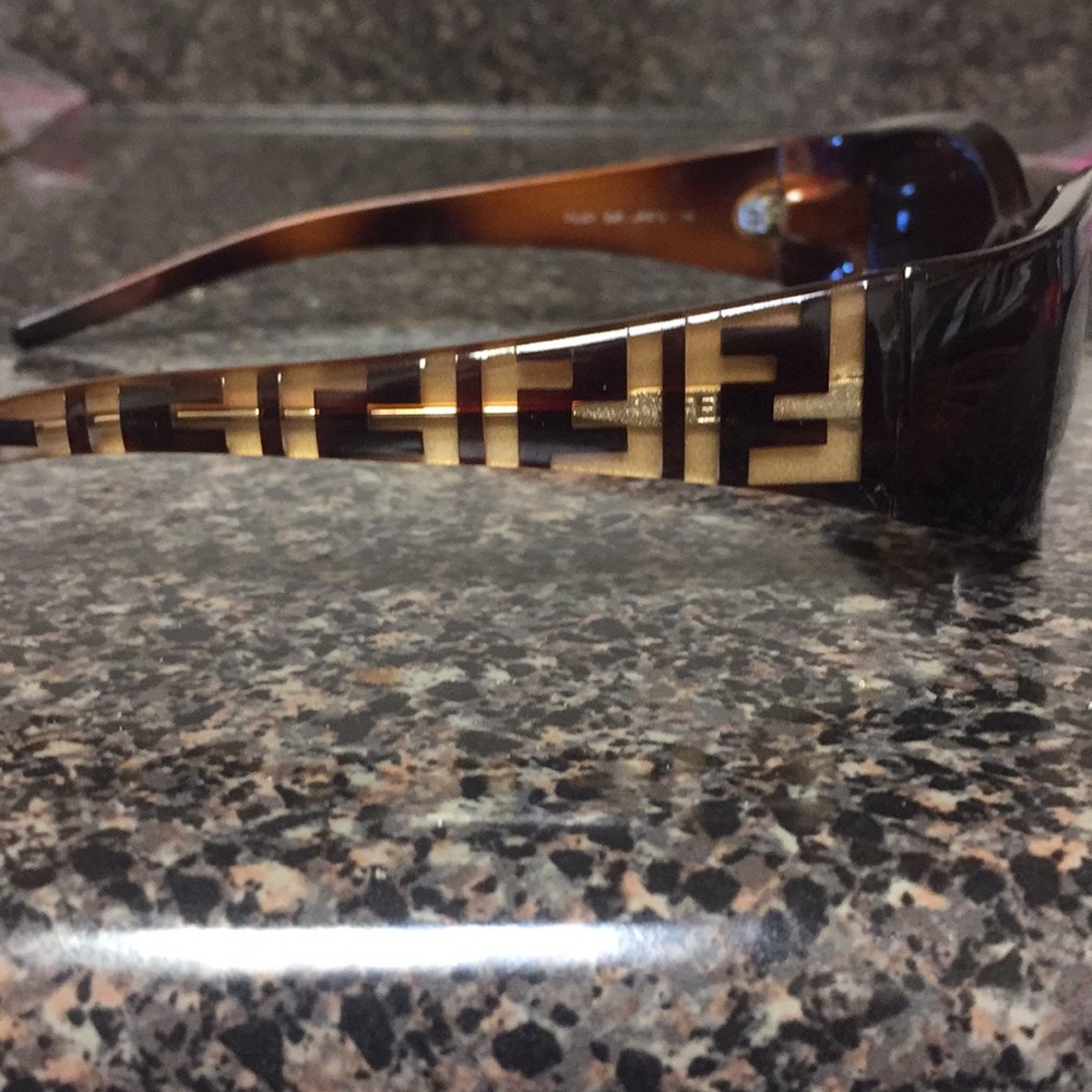 Fendi authentic brown sunglasses, coach case